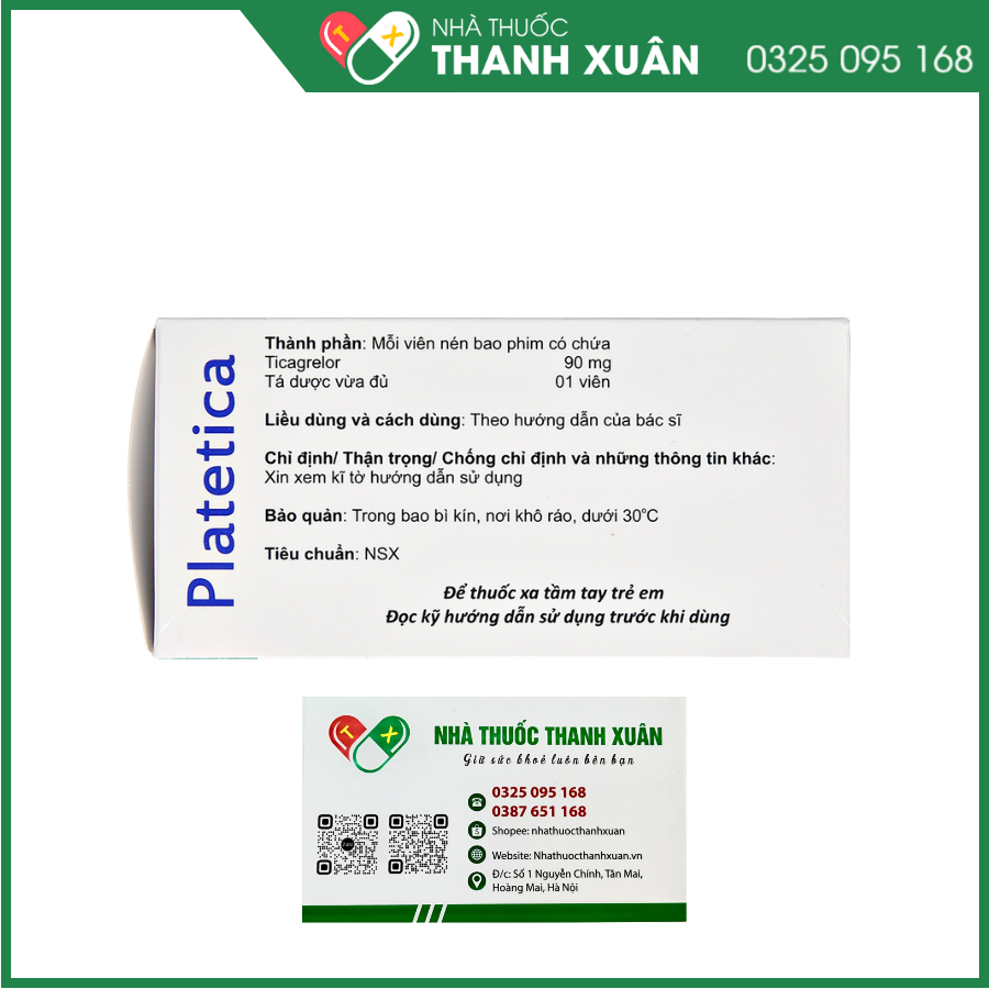 Platetica 90mg dự phòng biến cố huyết khối do xơ vữa